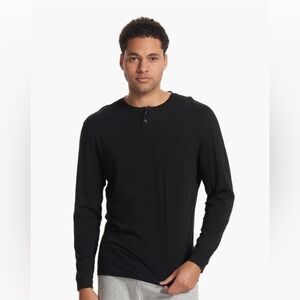 Vuori Black Pima Cotton Long-Sleeve Ever Henley— Size XXL